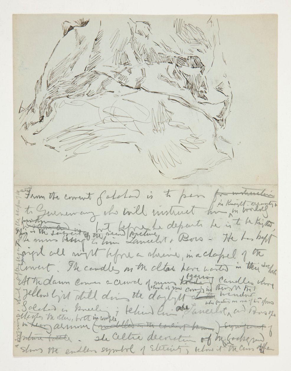 Study for The Quest of the Holy Graal (seria piętnastu obrazów dla Biblioteki Publicznej w Bostonie, ukończona w 1901 r.): studium draperii autorstwa Edwin Austin Abbey