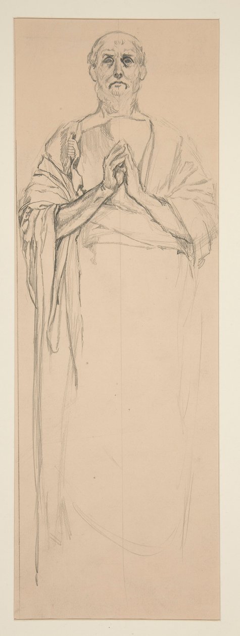 Studium na witraż przedstawiający św. Piotra w Paryżu autorstwa Edwin Austin Abbey