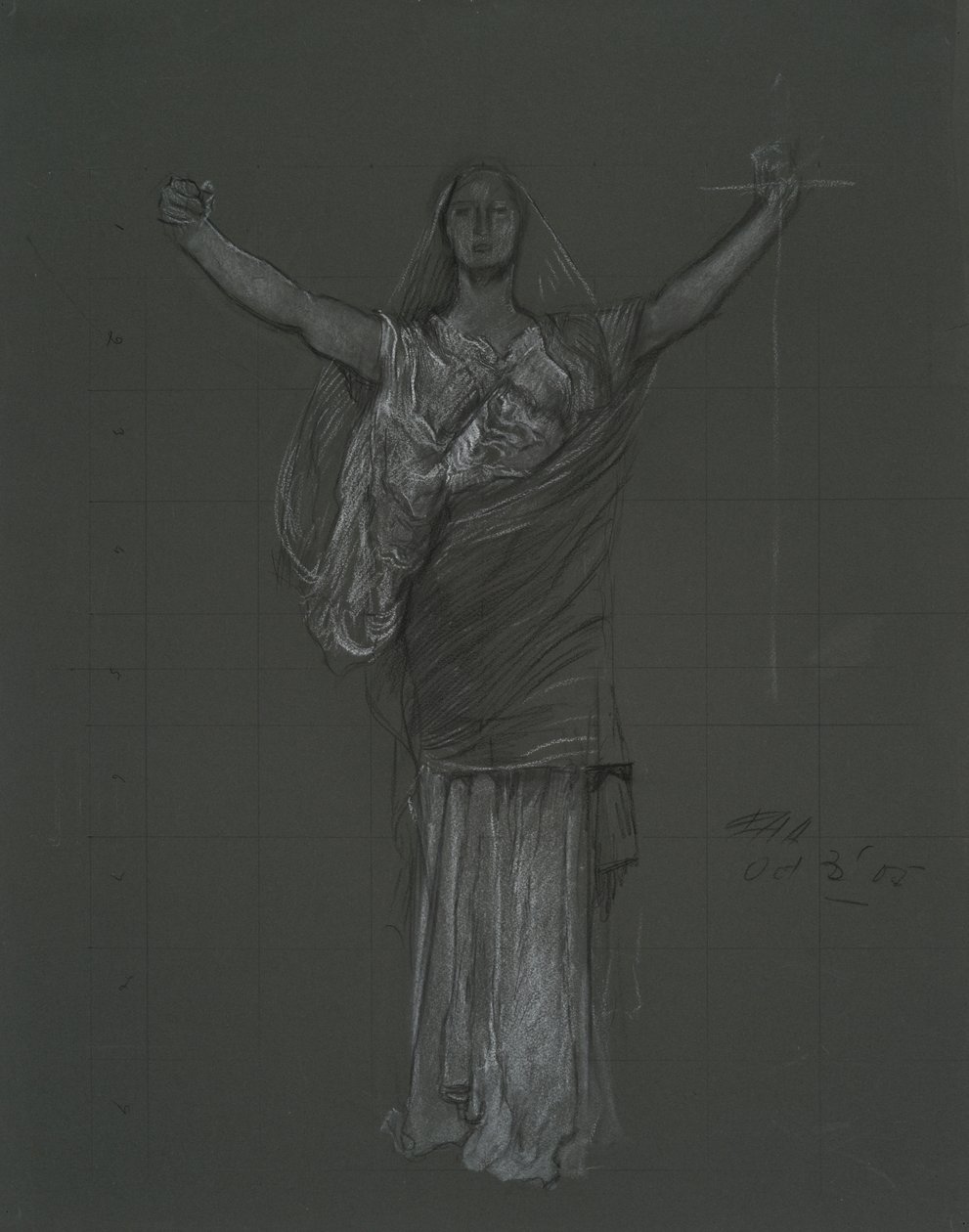 Studium do alegorycznej postaci prawa, rondel w rotundzie gmachu kapitolu stanu Pensylwania, Harrisburg, 1902-1911 autorstwa Edwin Austin Abbey