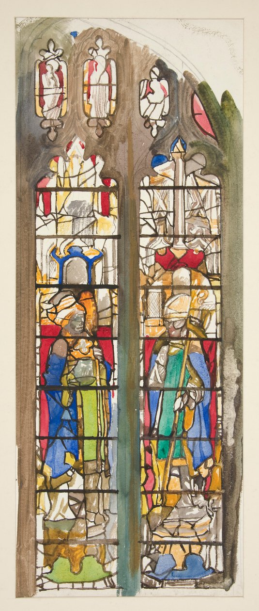 Studium dla niezidentyfikowanego witraża ze świętymi autorstwa Edwin Austin Abbey