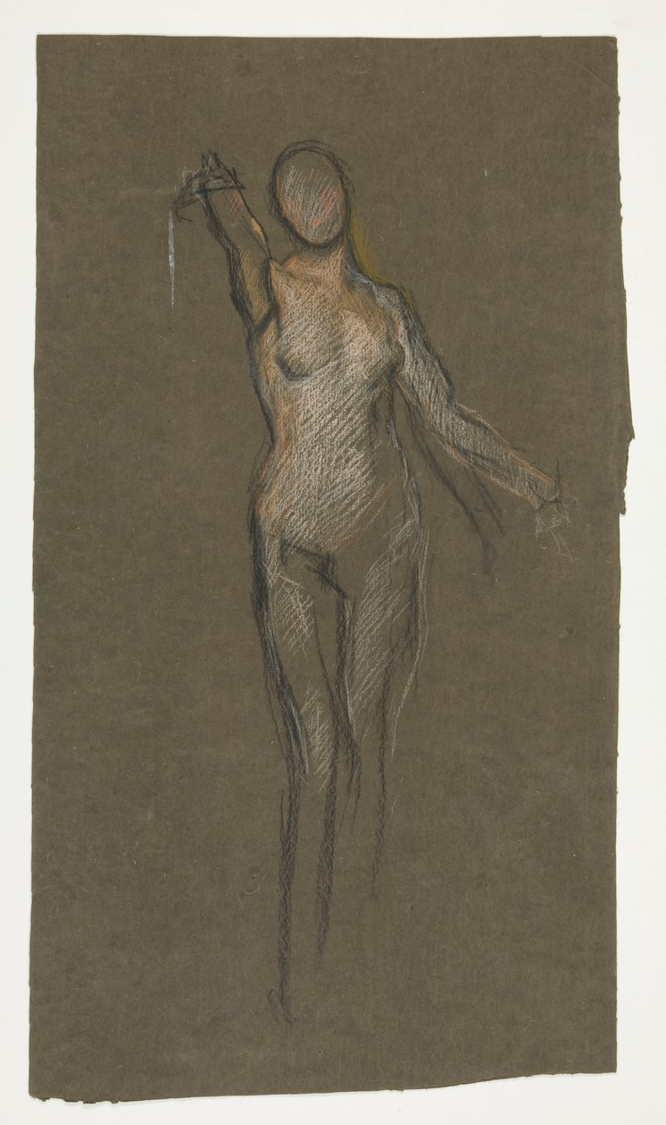 Studium dla postaci centralnej w autorstwa Edwin Austin Abbey