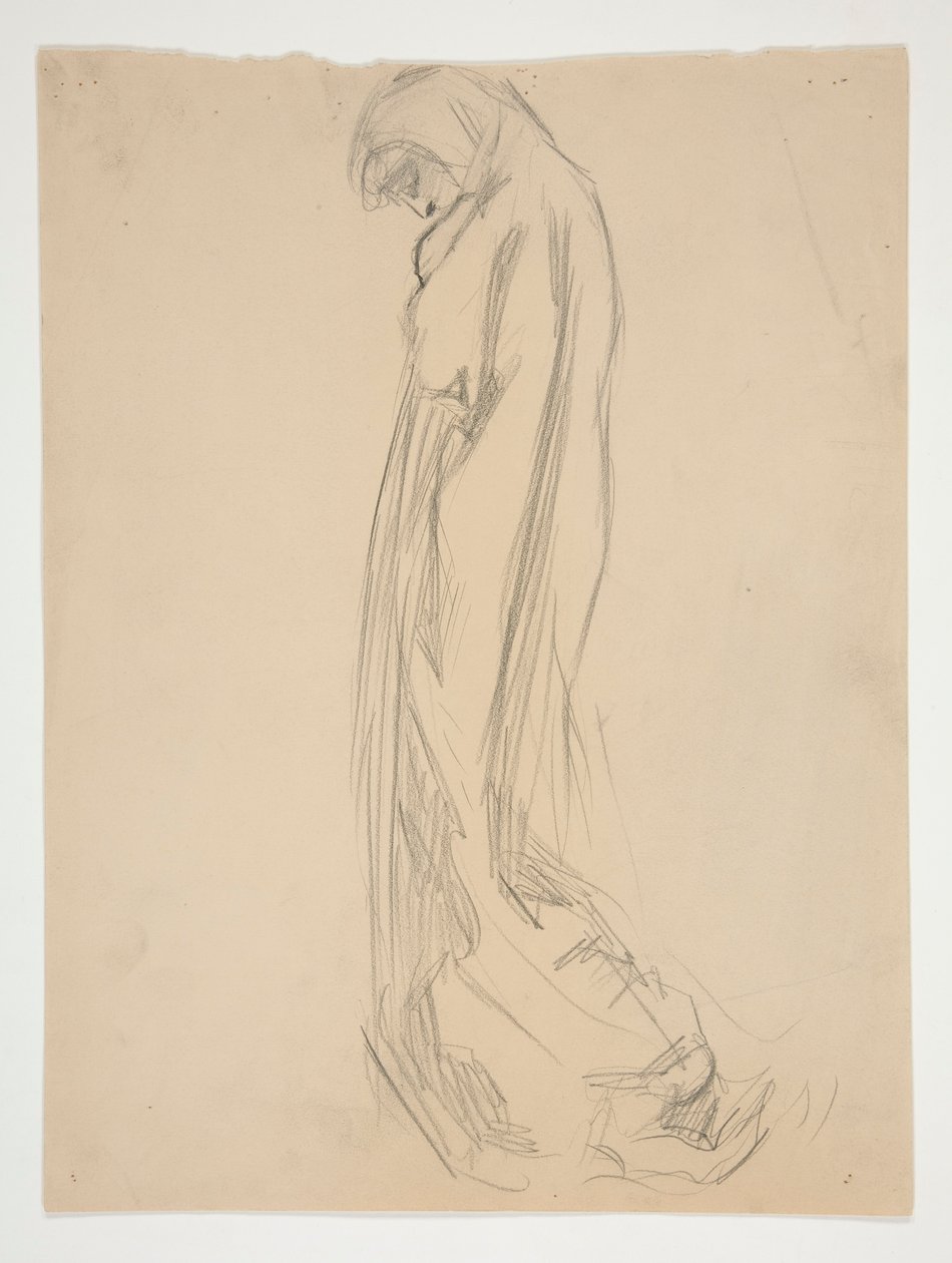 Studium dla figury 10 pm in autorstwa Edwin Austin Abbey