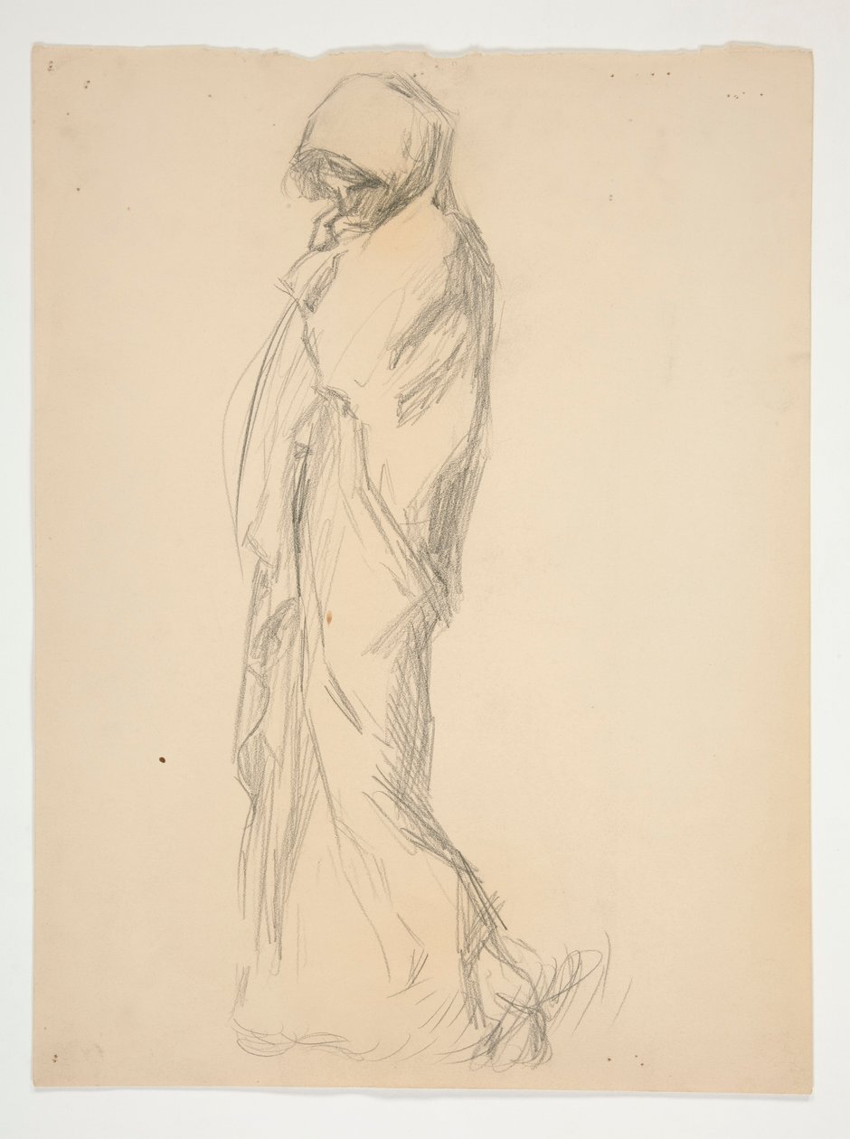 Studium dla figury 11 pm(?) in autorstwa Edwin Austin Abbey