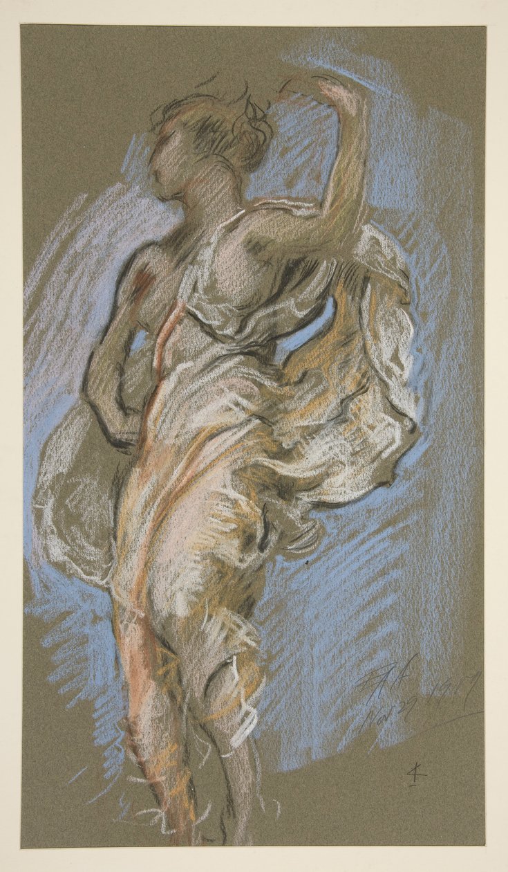 Studium dla figury godziny 16 w autorstwa Edwin Austin Abbey
