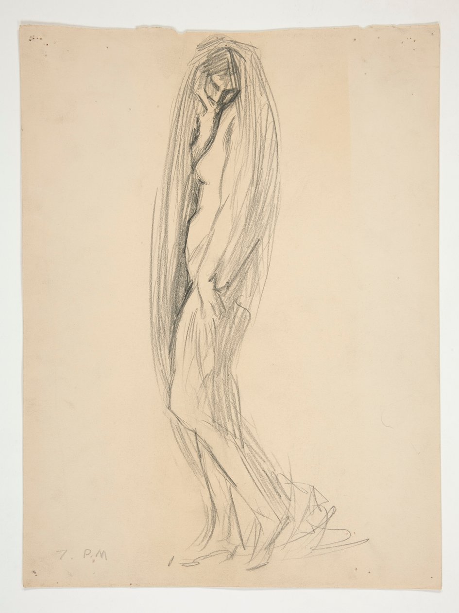 Studium dla liczby o godzinie 19:00 dla autorstwa Edwin Austin Abbey