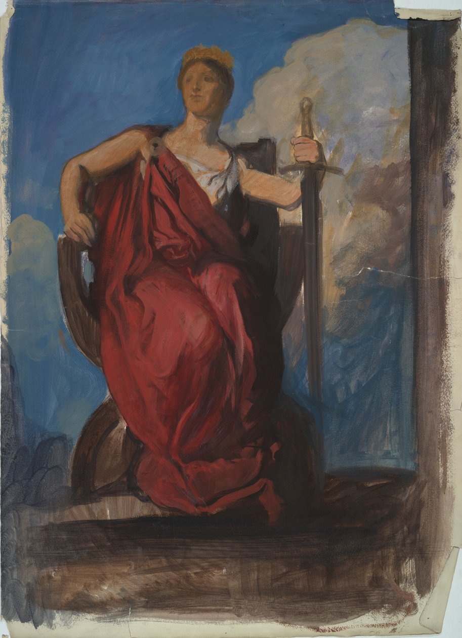 Studium dla postaci Geniusza Pensylwanii w autorstwa Edwin Austin Abbey