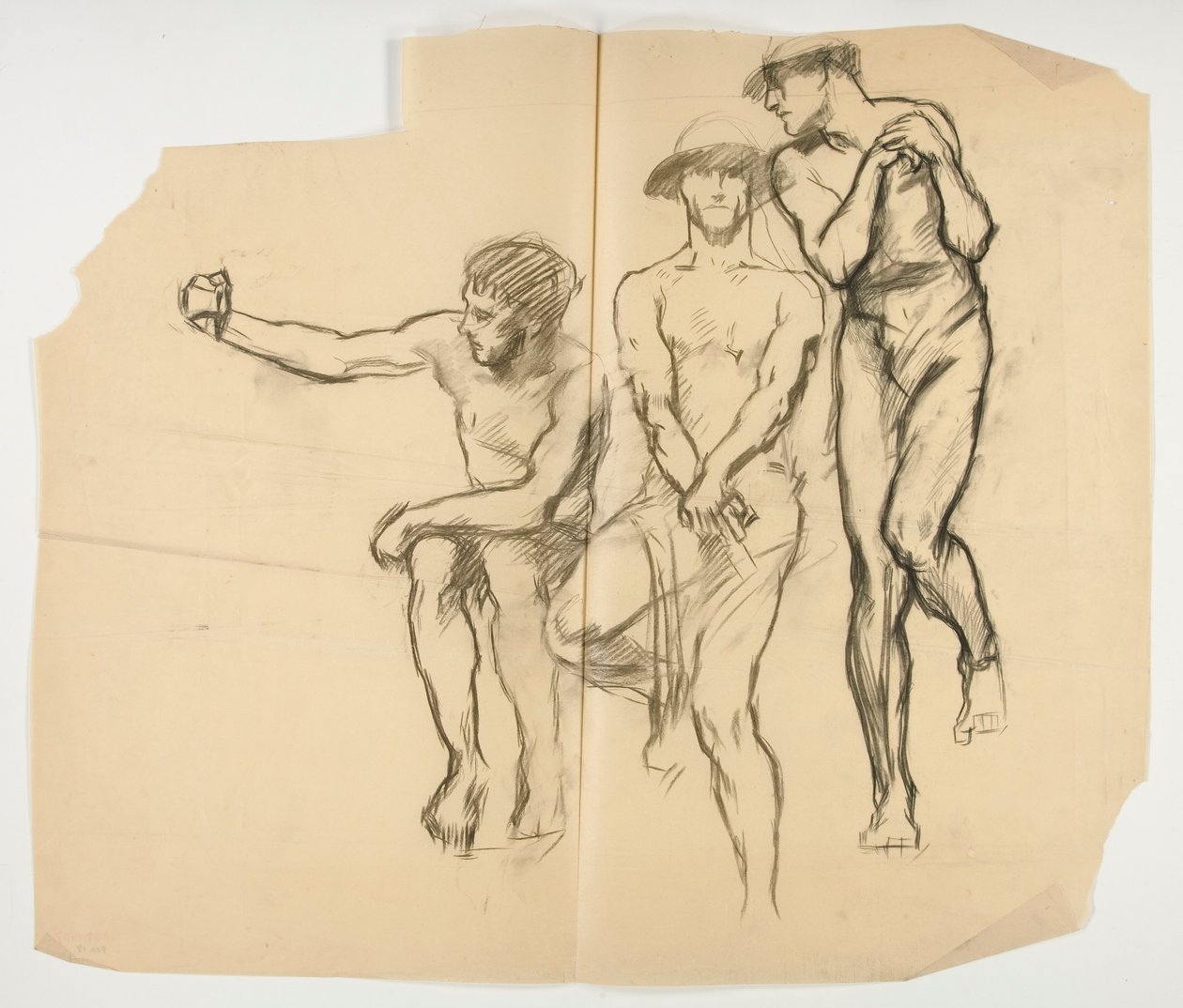 Studium dla kuźni Wulkana; Trzech górników – hutników autorstwa Edwin Austin Abbey