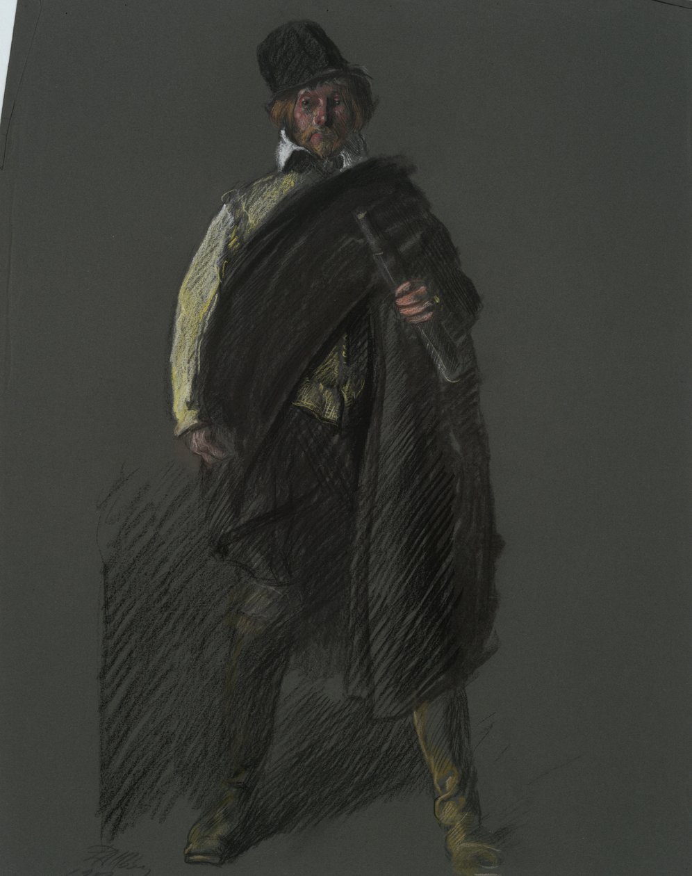 Studium do postaci kapitana Petera Minuita, w autorstwa Edwin Austin Abbey
