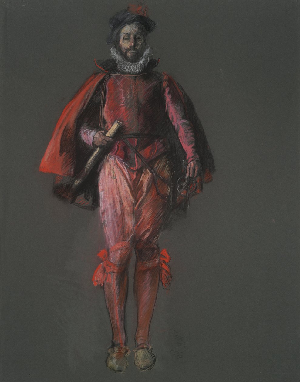 Studium do postaci Sir Waltera Raleigha, w autorstwa Edwin Austin Abbey