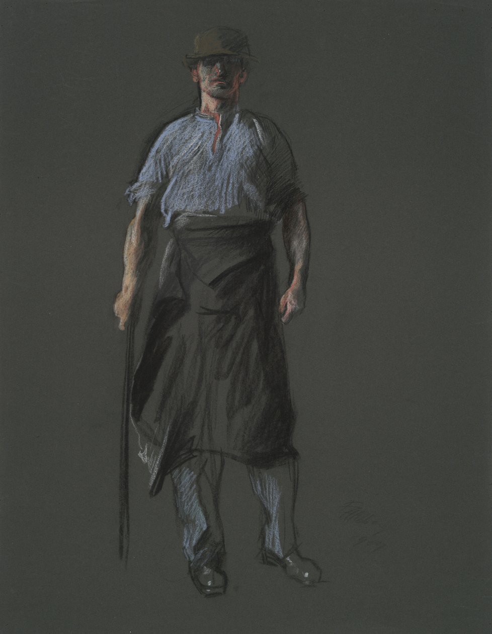 Studium postaci robotnika, w autorstwa Edwin Austin Abbey