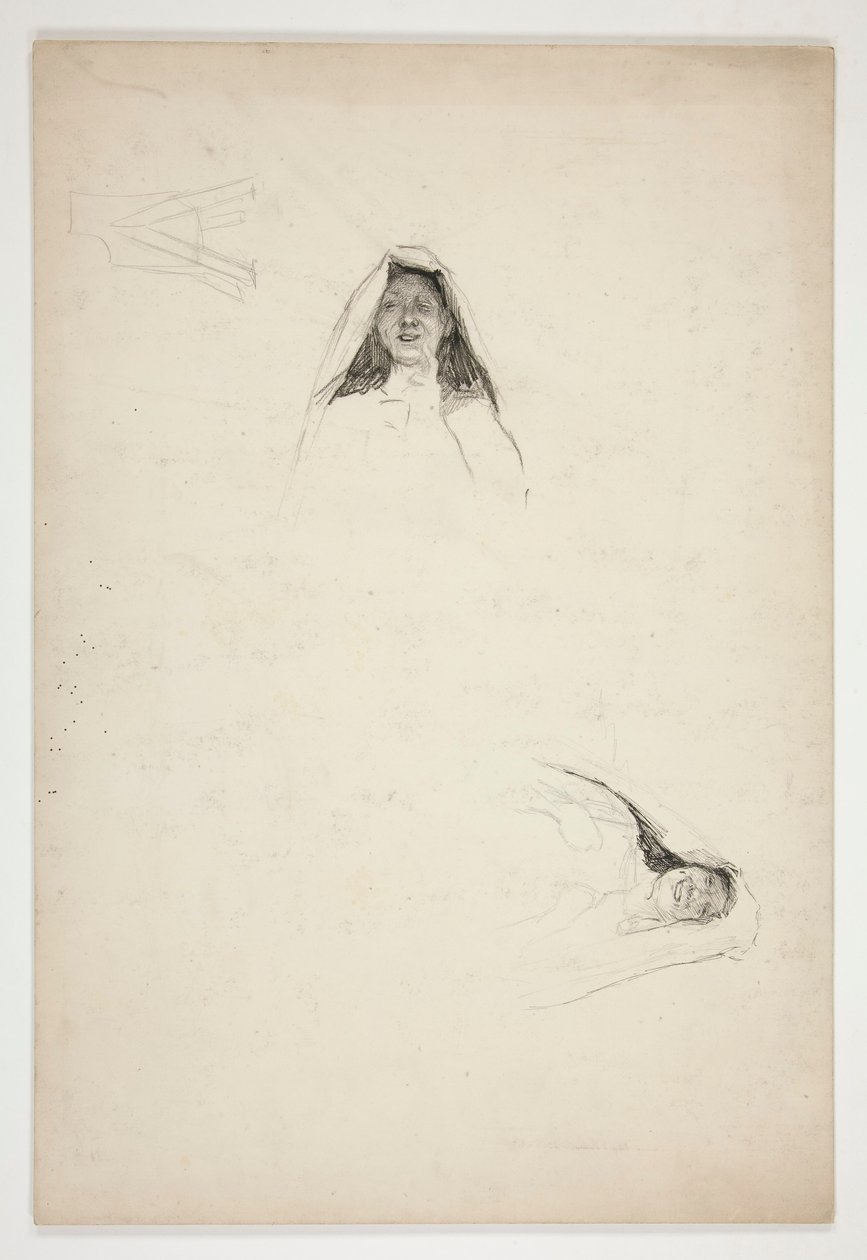 Studium dwóch głów, Jaquenetta, z Love autorstwa Edwin Austin Abbey