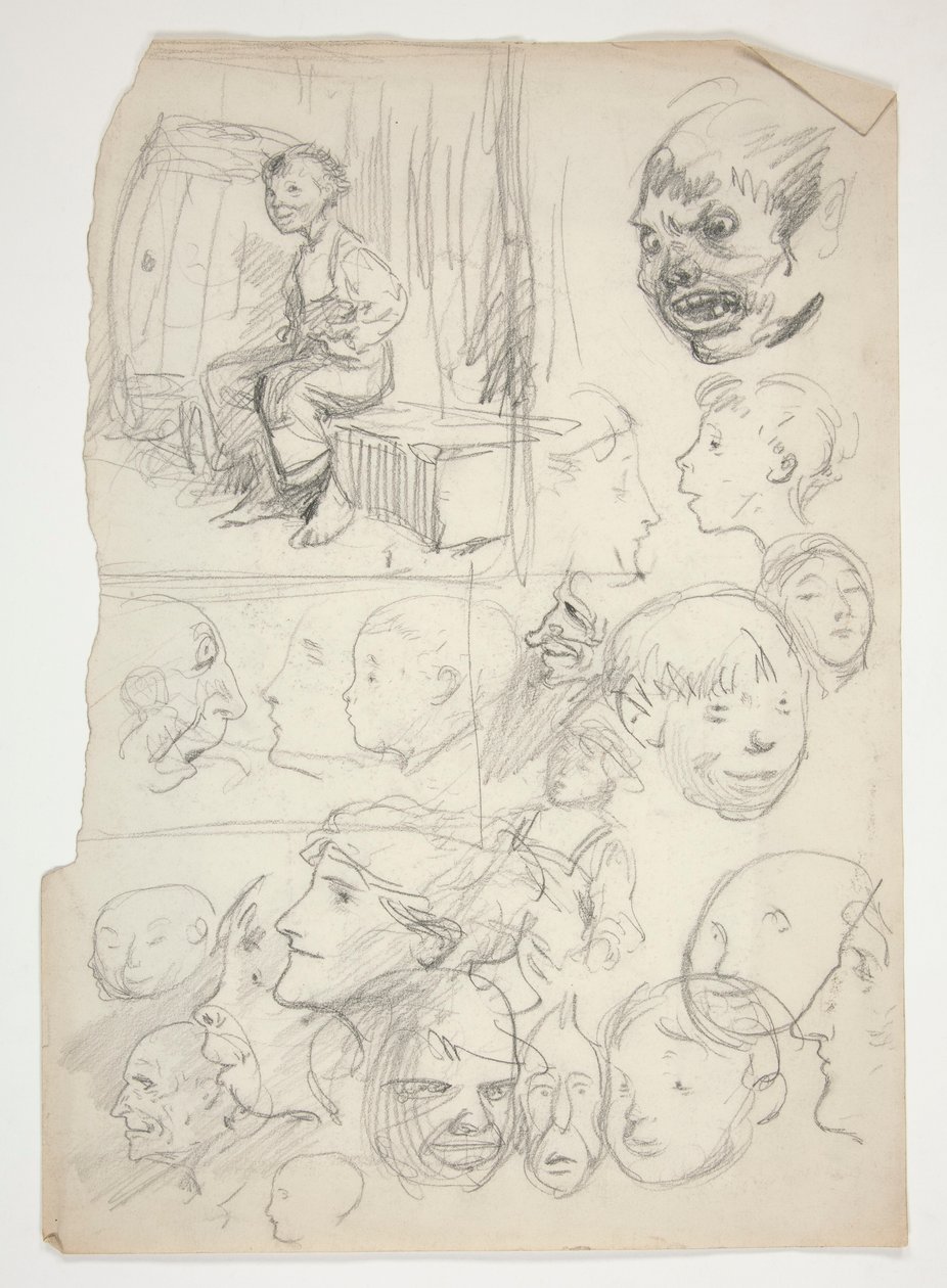 Studium chłopca, studium twarzy autorstwa Edwin Austin Abbey