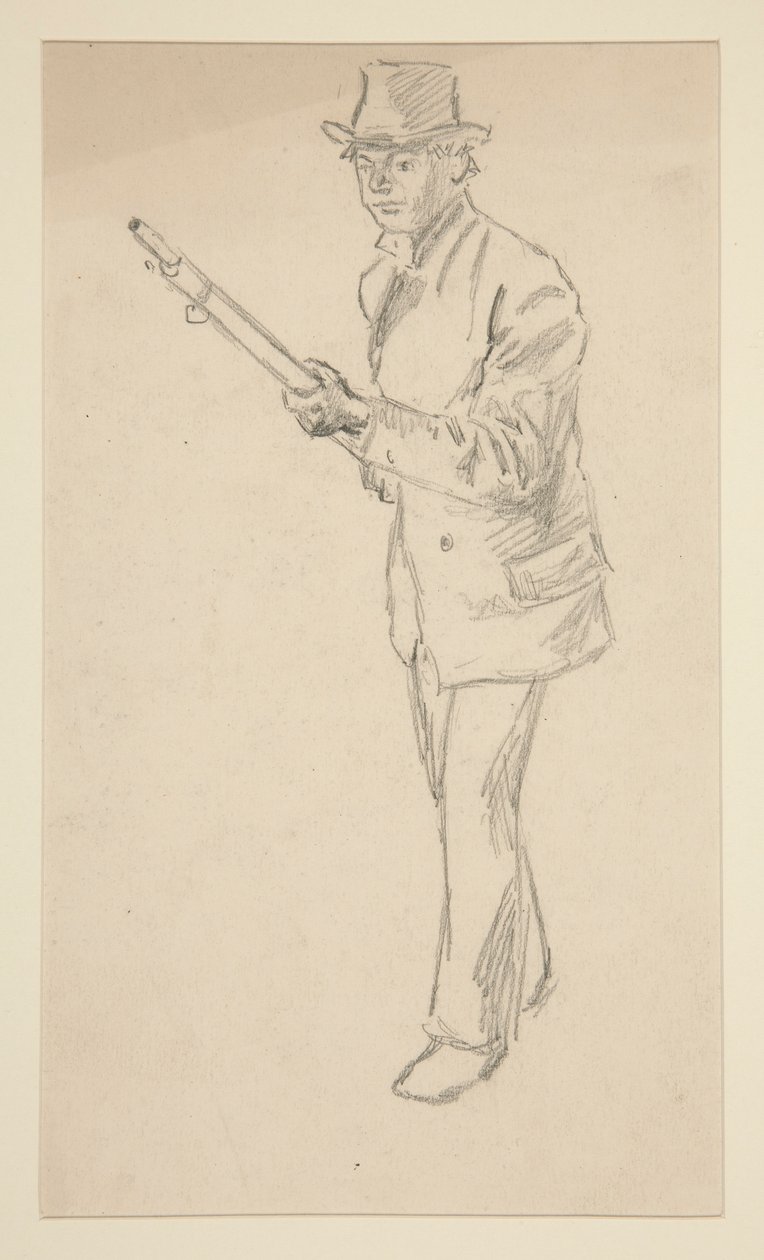 Studium mężczyzny ze strzelbą autorstwa Edwin Austin Abbey