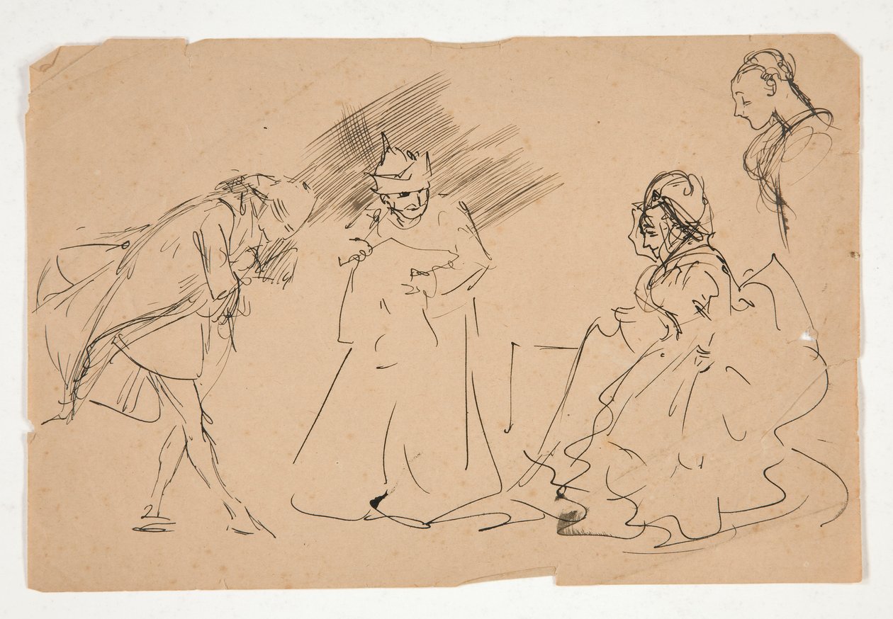 Prawdopodobnie studium XVIII-wiecznej sceny autorstwa Edwin Austin Abbey