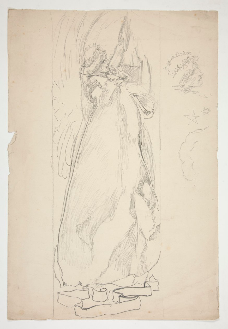 Studium anioła (na witraż? na sufit?) autorstwa Edwin Austin Abbey
