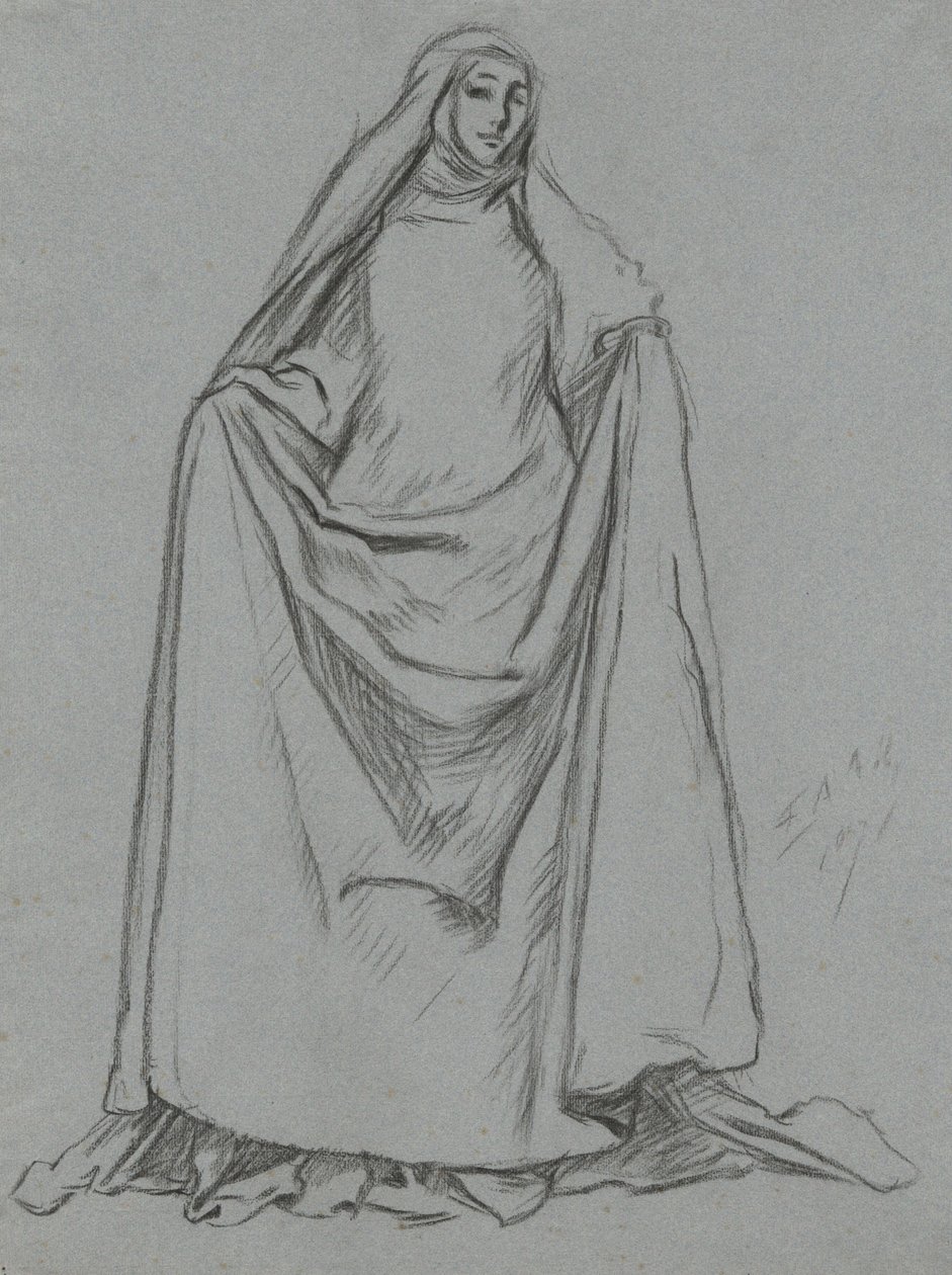 Studium kobiecej sylwetki (verso: męskiej) autorstwa Edwin Austin Abbey