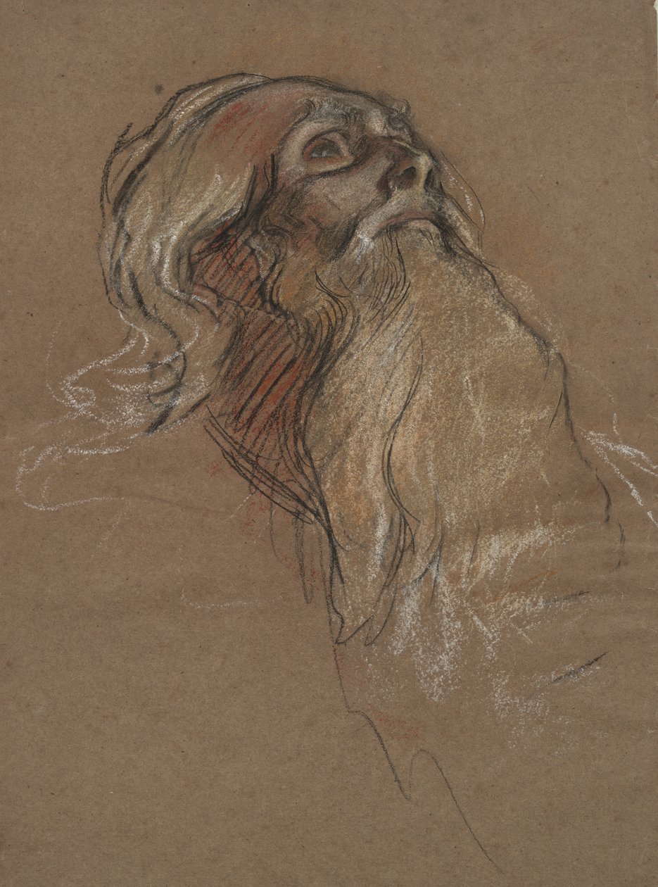 Studium głowy króla Amfortasa, dla autorstwa Edwin Austin Abbey