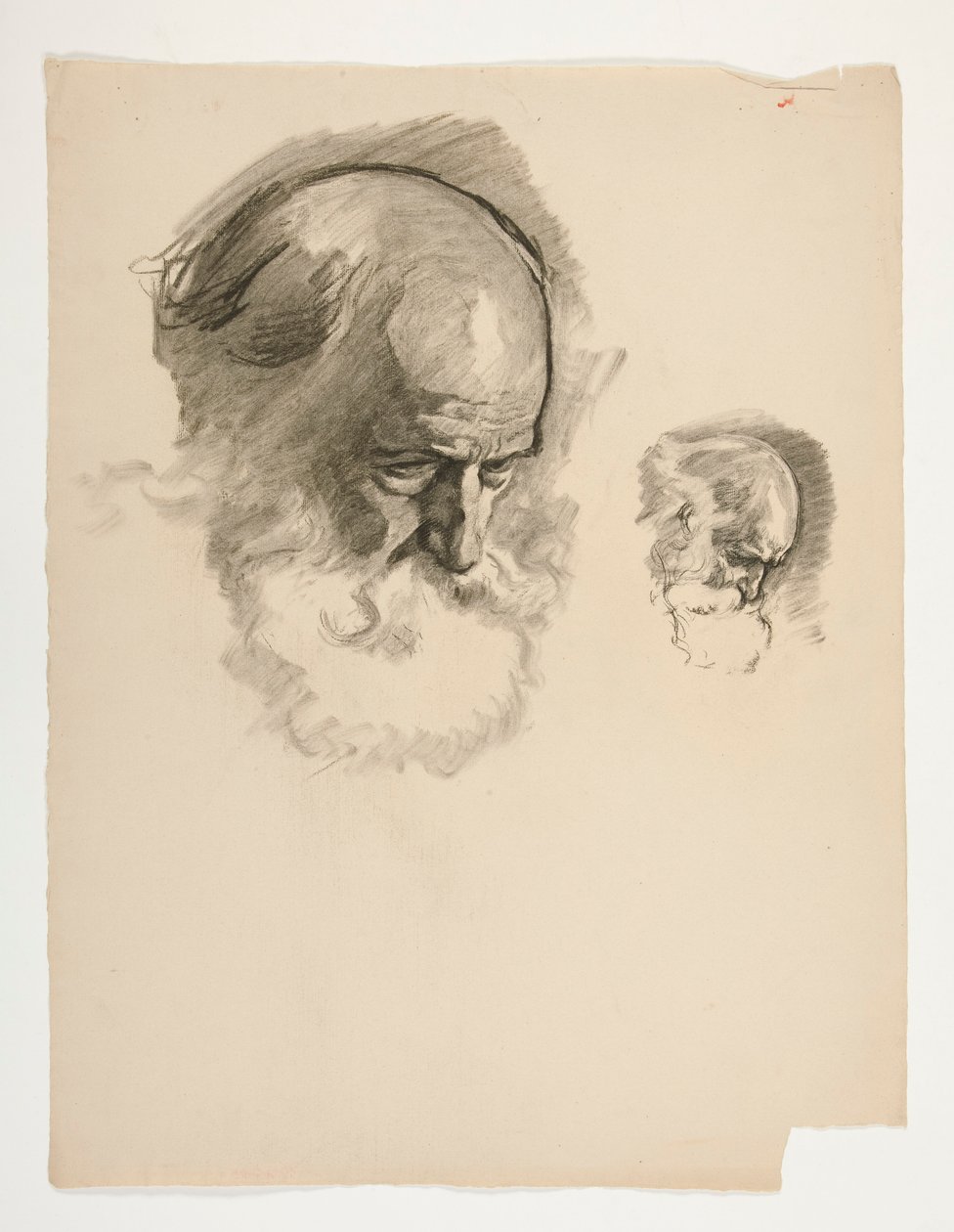 Studium głowy starego brodatego mężczyzny dla króla Artura autorstwa Edwin Austin Abbey