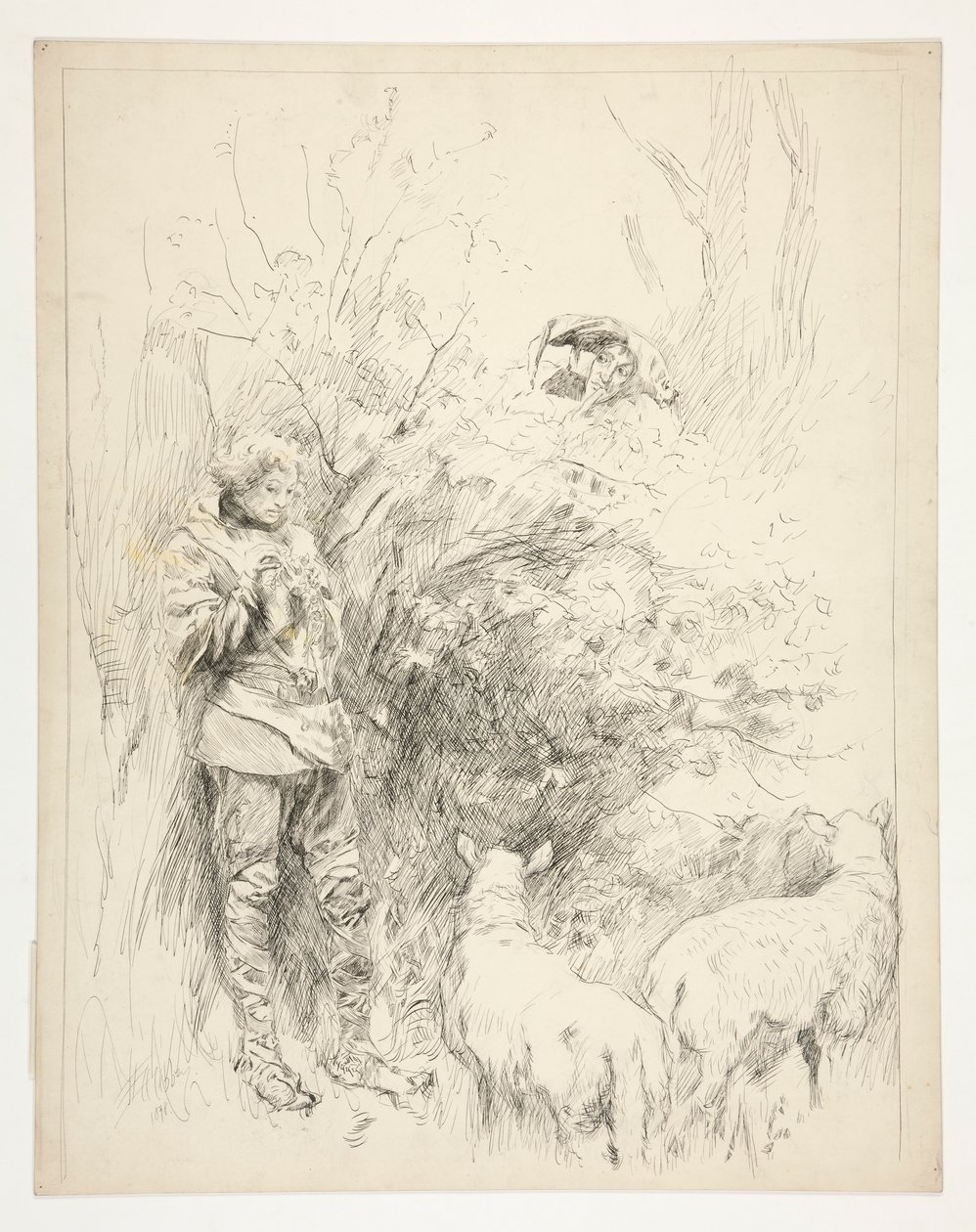 Pieśń Żonkila. Pasterz i głupiec autorstwa Edwin Austin Abbey
