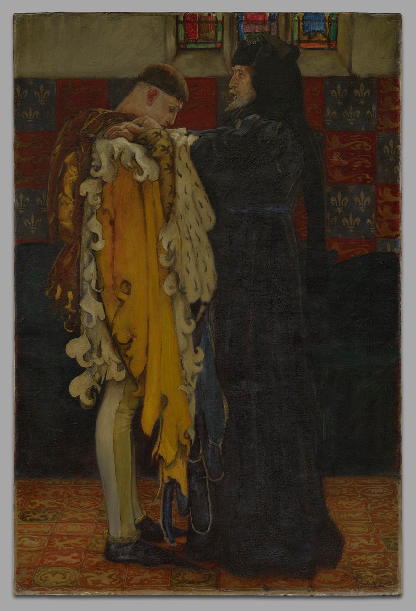Król do księcia Walii: autorstwa Edwin Austin Abbey