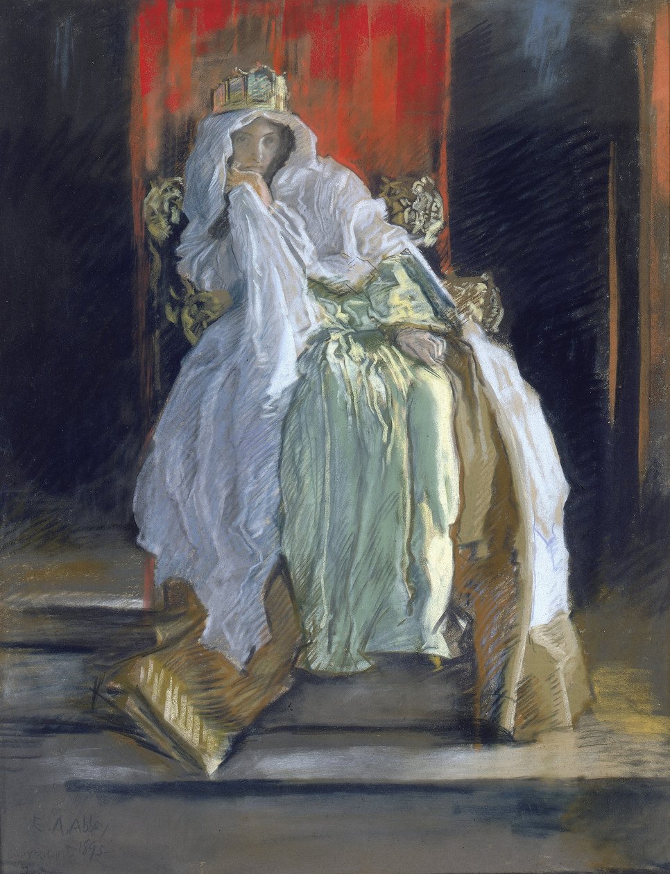 Królowa w "Hamlecie" autorstwa Edwin Austin Abbey