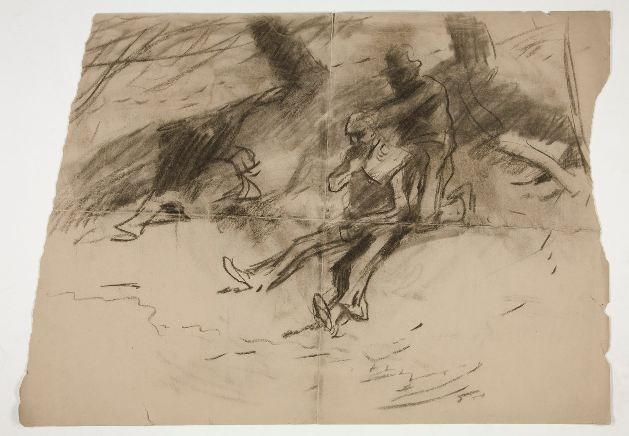 Dwie postacie - (niezidentyfikowana ilustracja) autorstwa Edwin Austin Abbey