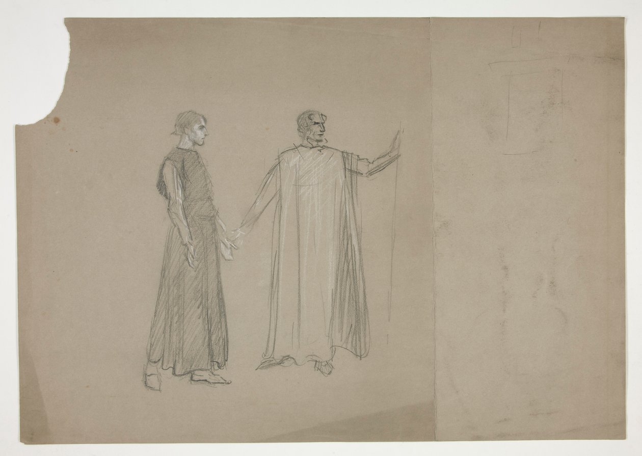 Dwie liczby: wczesne studium dla autorstwa Edwin Austin Abbey