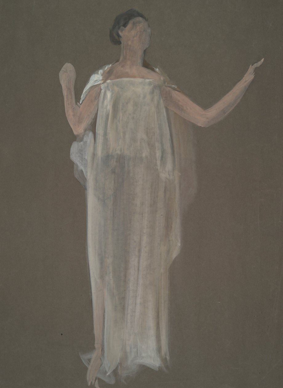 Niezidentyfikowane studium postaci do projektu muralu w budynku stolicy stanu Pensylwania, Harrisburg, 1902-1911 autorstwa Edwin Austin Abbey