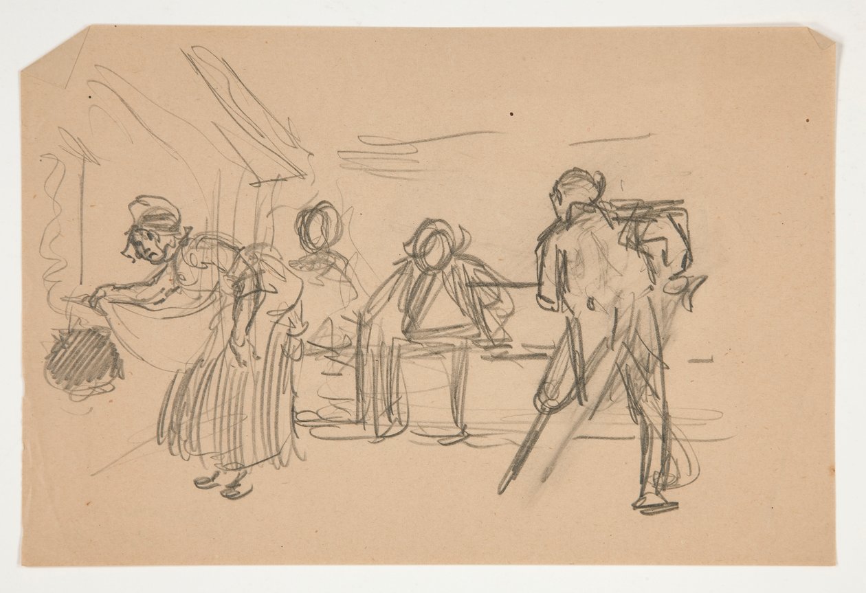 Niezidentyfikowana ilustracja dla Olivera Goldsmitha autorstwa Edwin Austin Abbey