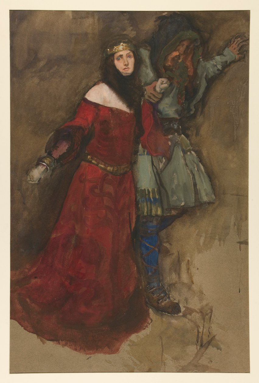 Niezidentyfikowana scena, z Hamleta czy Makbeta? autorstwa Edwin Austin Abbey