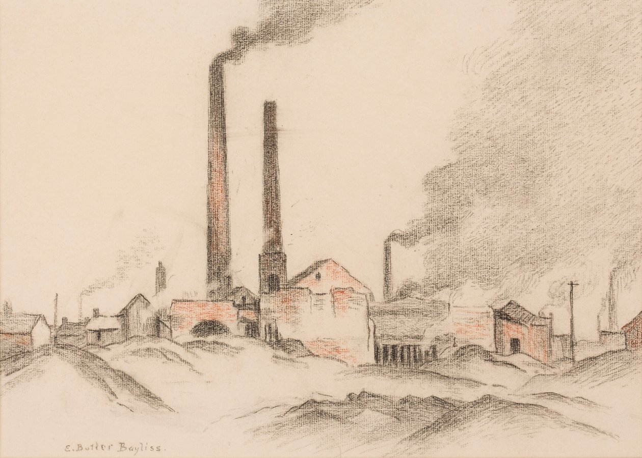 Cegielnia (pastel na papierze) autorstwa Edwin Butler Bayliss