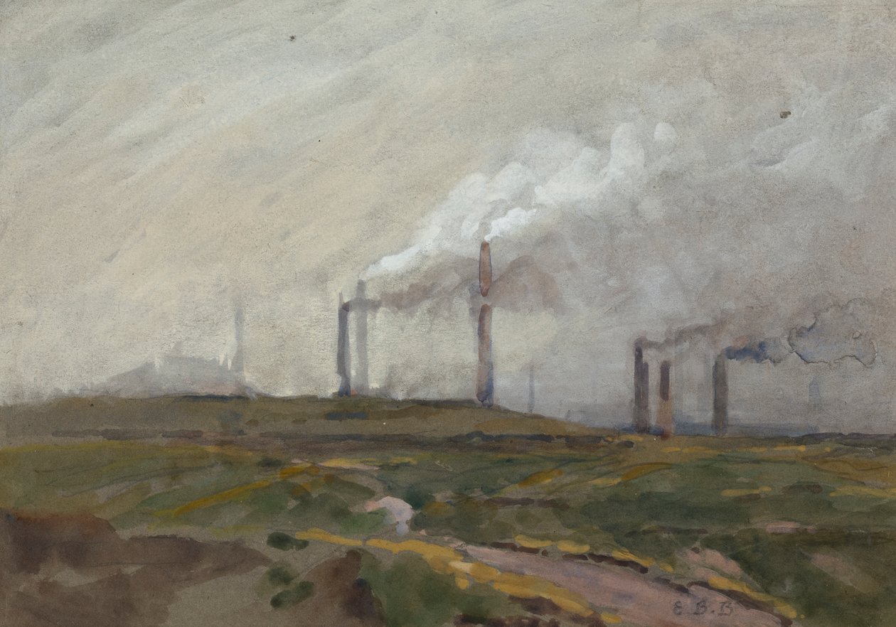 Wieczorny pejzaż (akwarela na papierze) autorstwa Edwin Butler Bayliss