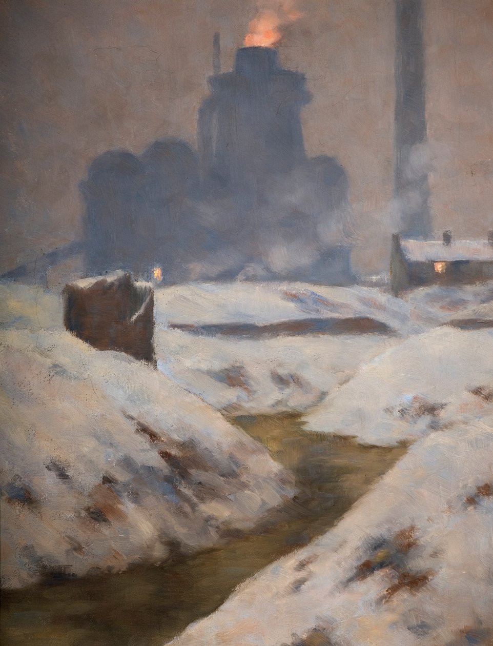 Piec i śnieg, Pejzaż (olej na płótnie) autorstwa Edwin Butler Bayliss