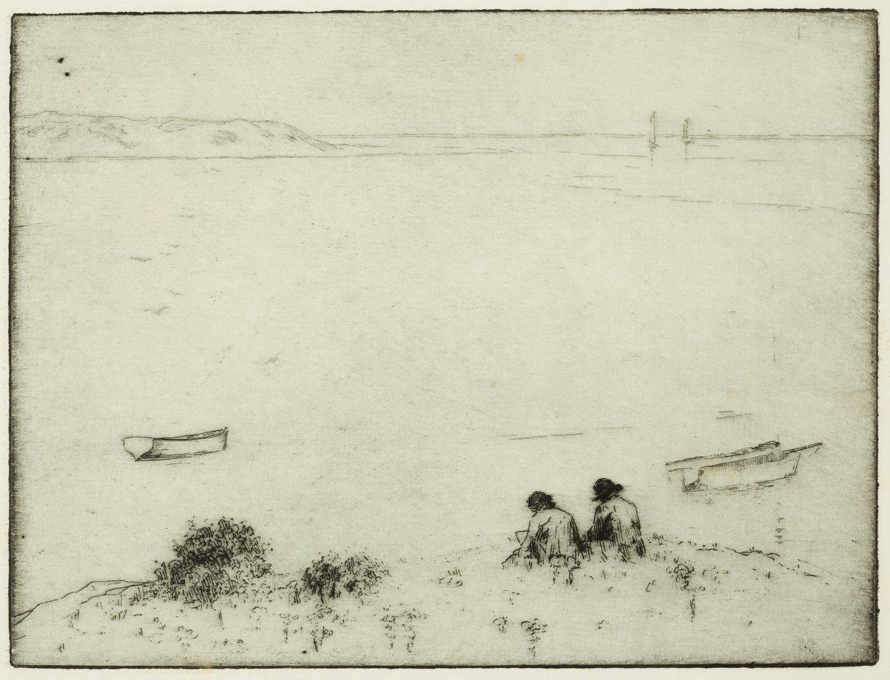 Szkicowanie nad morzem (akwaforta) autorstwa Edwin Butler Bayliss