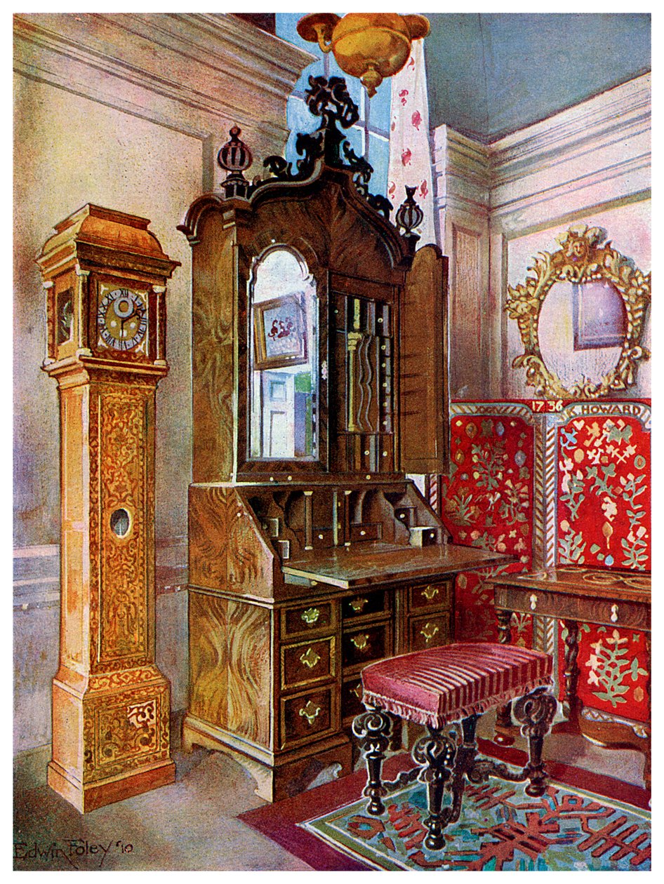 Zespół mebli z początku XVIII wieku, 1910 r. autorstwa Edwin Foley