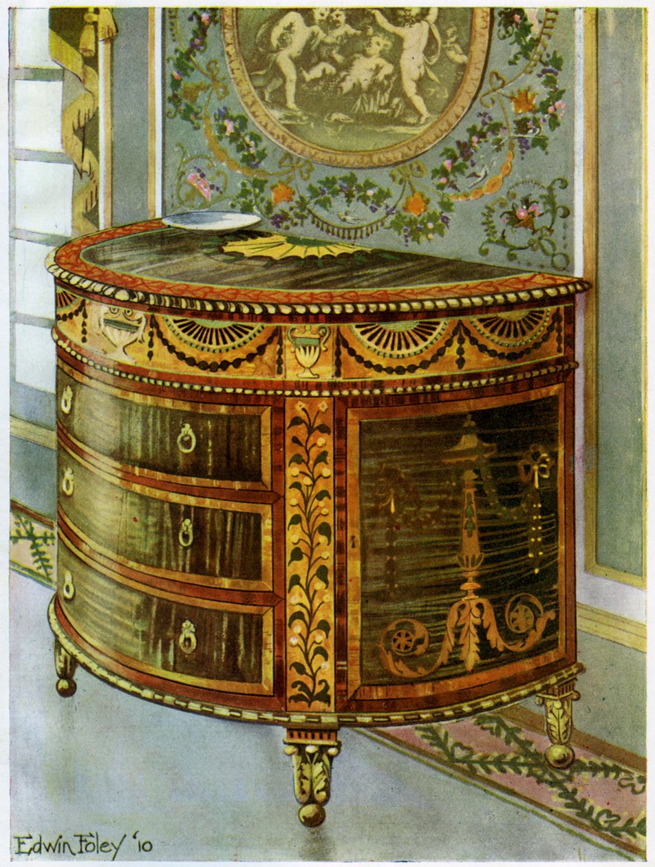 Komoda inkrustowana satynowym drewnem z okuciami ormolu, 1911-1912. autorstwa Edwin Foley