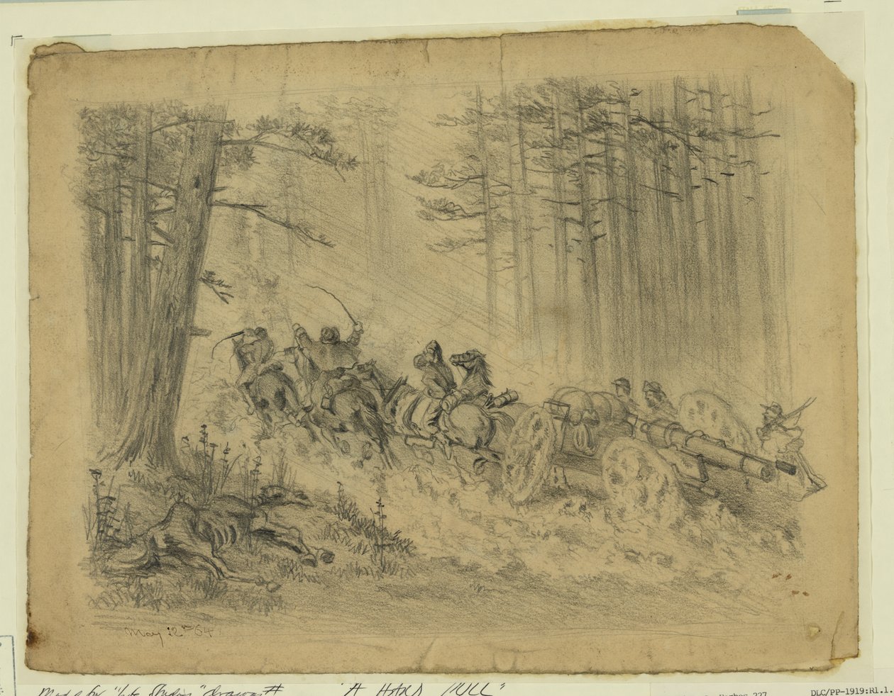Burzliwy marsz--(Artyleria)--Spotsylvania Court House Streszczenie/średnie autorstwa Edwin Forbes