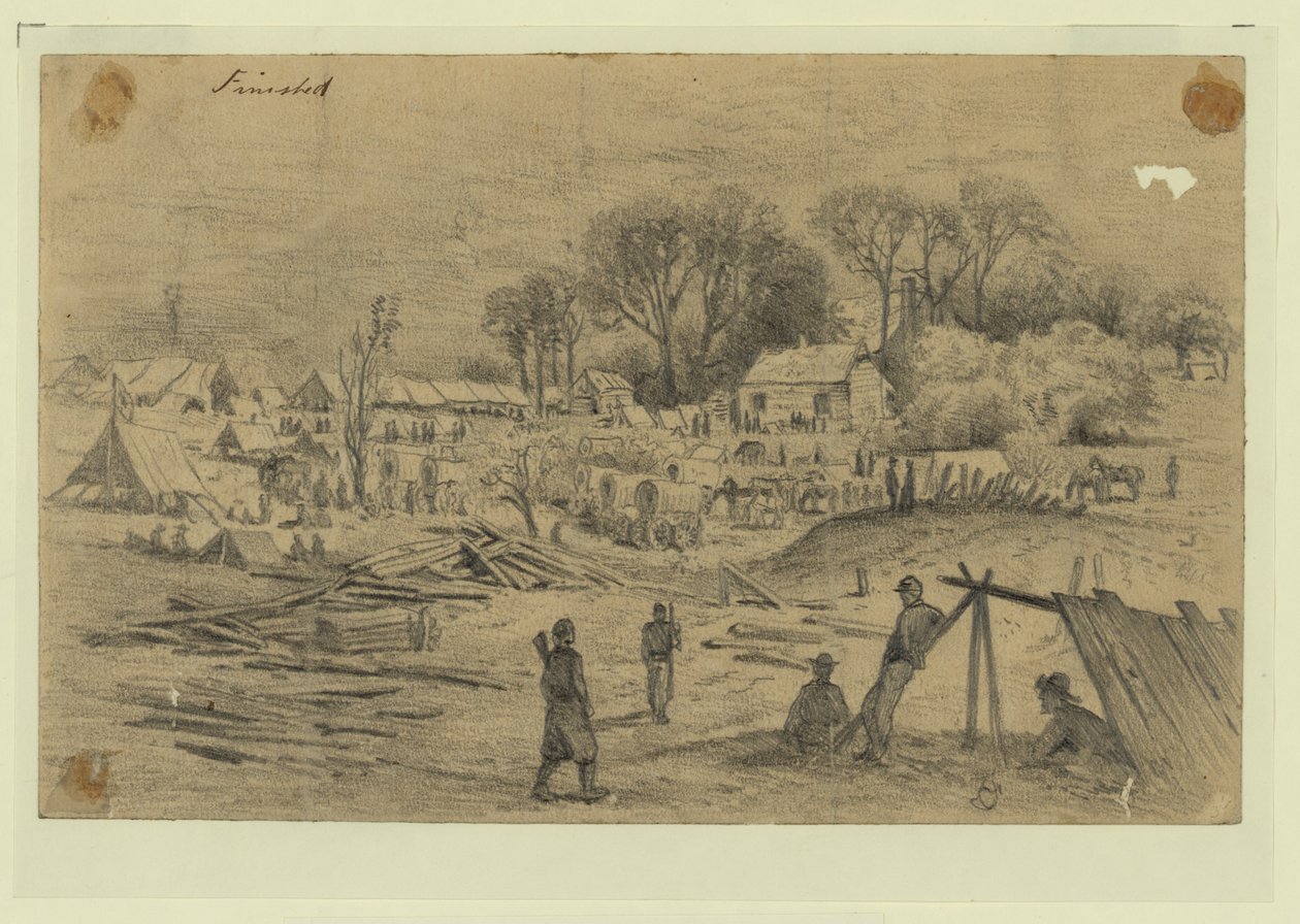 Szpital polowy 5. Korpusu (Genl. Warren) w Spotsylvania Court House, Wirginia. autorstwa Edwin Forbes