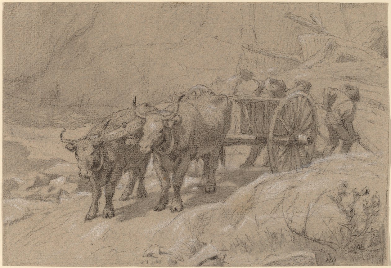 Woły i wywrotka autorstwa Edwin Forbes