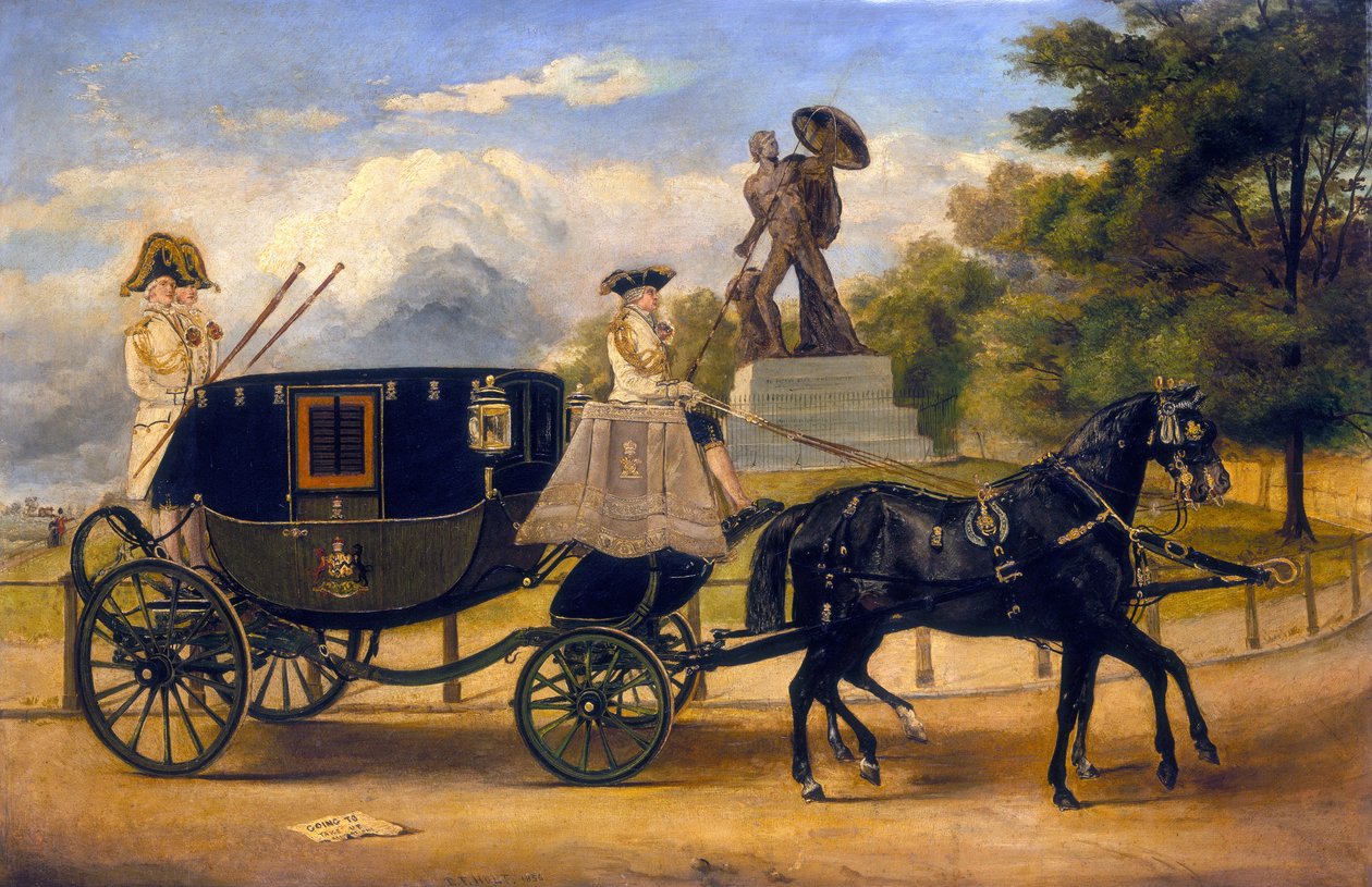 „Wóz sukienny wicehrabiego Eversleya w Hyde Parku”, c1856 autorstwa Edwin Frederick Holt
