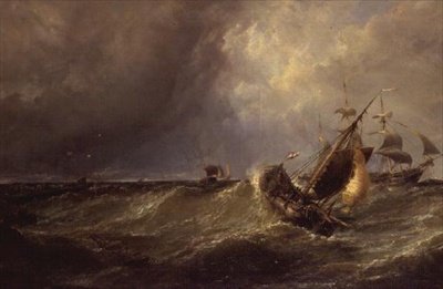 Holenderska łódź rybacka wpływająca do portu Calais autorstwa Edwin Hayes