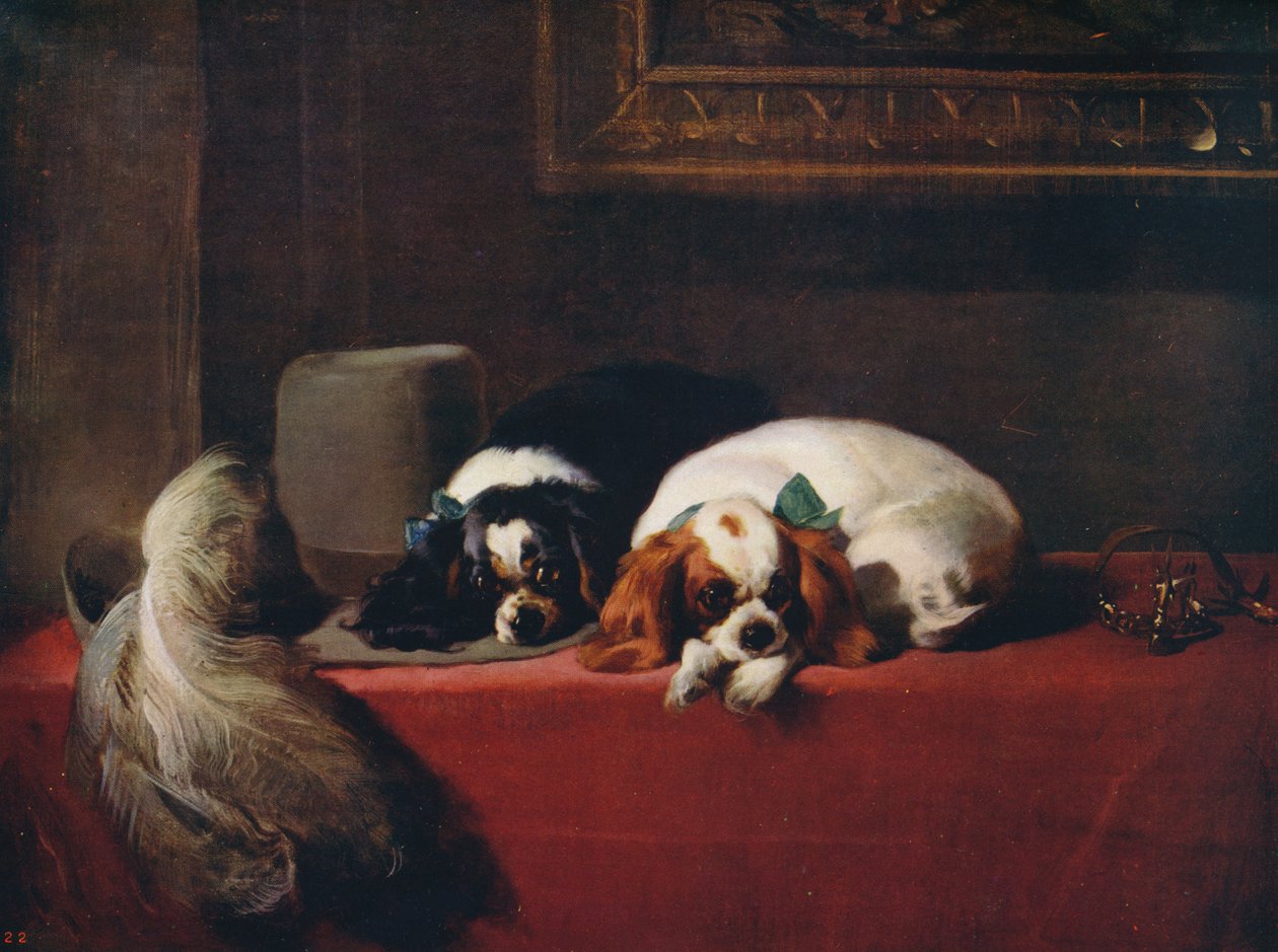 King Charles Spaniele The Cavaliers Pets, 1845, c1915 autorstwa Edwin Landseer