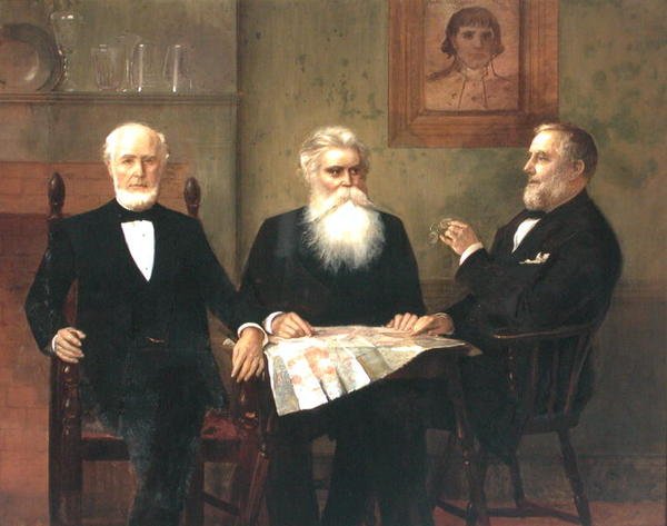 Charles Edwin Wilbour z dwoma kuzynami (olej na płótnie) autorstwa Edwin Howland Blashfield
