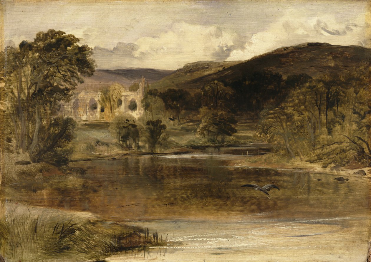 Opactwo Bolton, Yorkshire (olej na panelu) autorstwa Edwin Landseer
