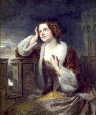 Catherine Seyton Patrząc z blanków w Loch Leven, ok. 1840 (olej na płótnie) autorstwa Edwin Landseer