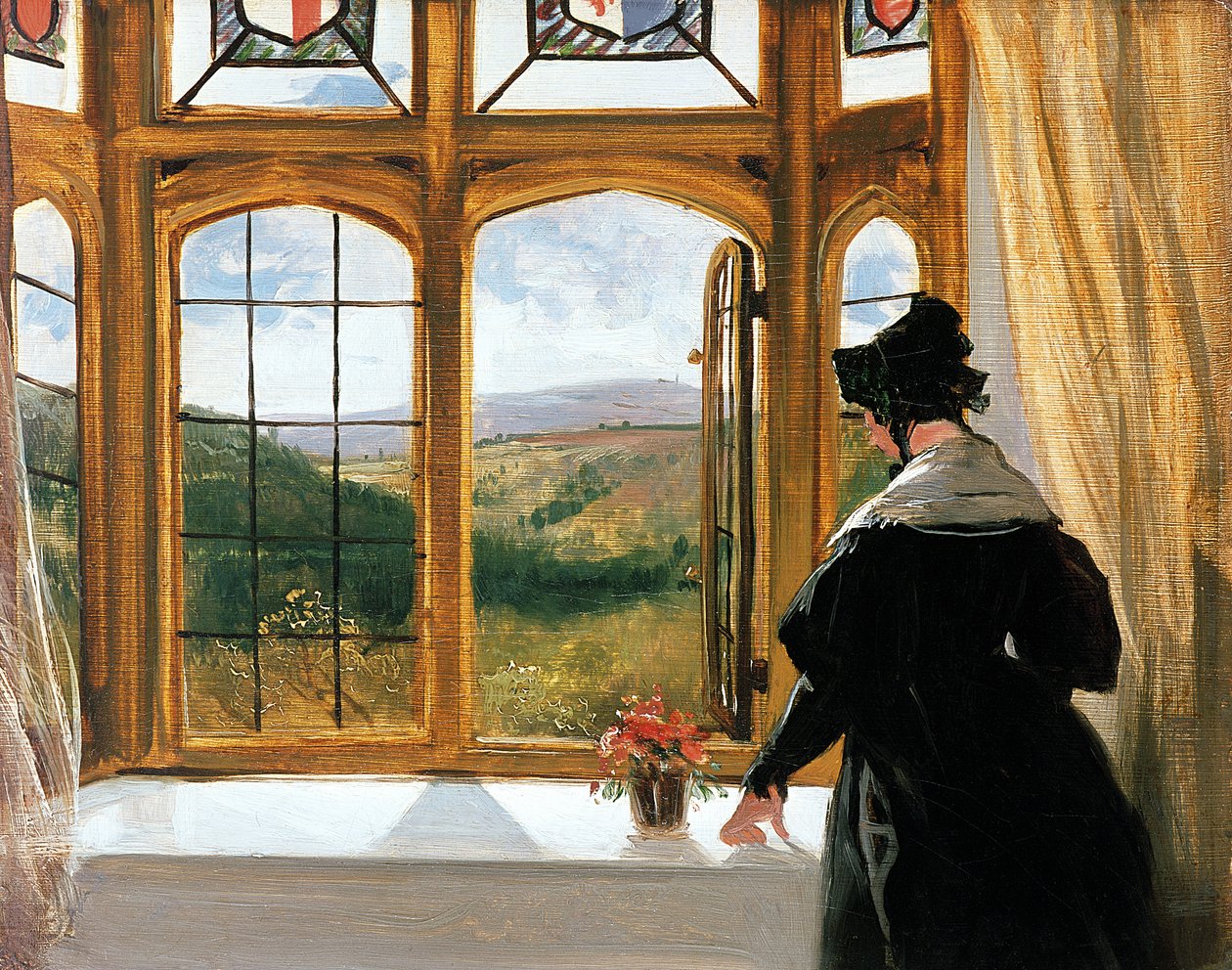 Księżna Abercorn wygląda przez okno autorstwa Edwin Landseer