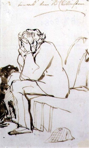 Żegnaj, Dear Old Chillingham (pióro i atrament na papierze) autorstwa Edwin Landseer
