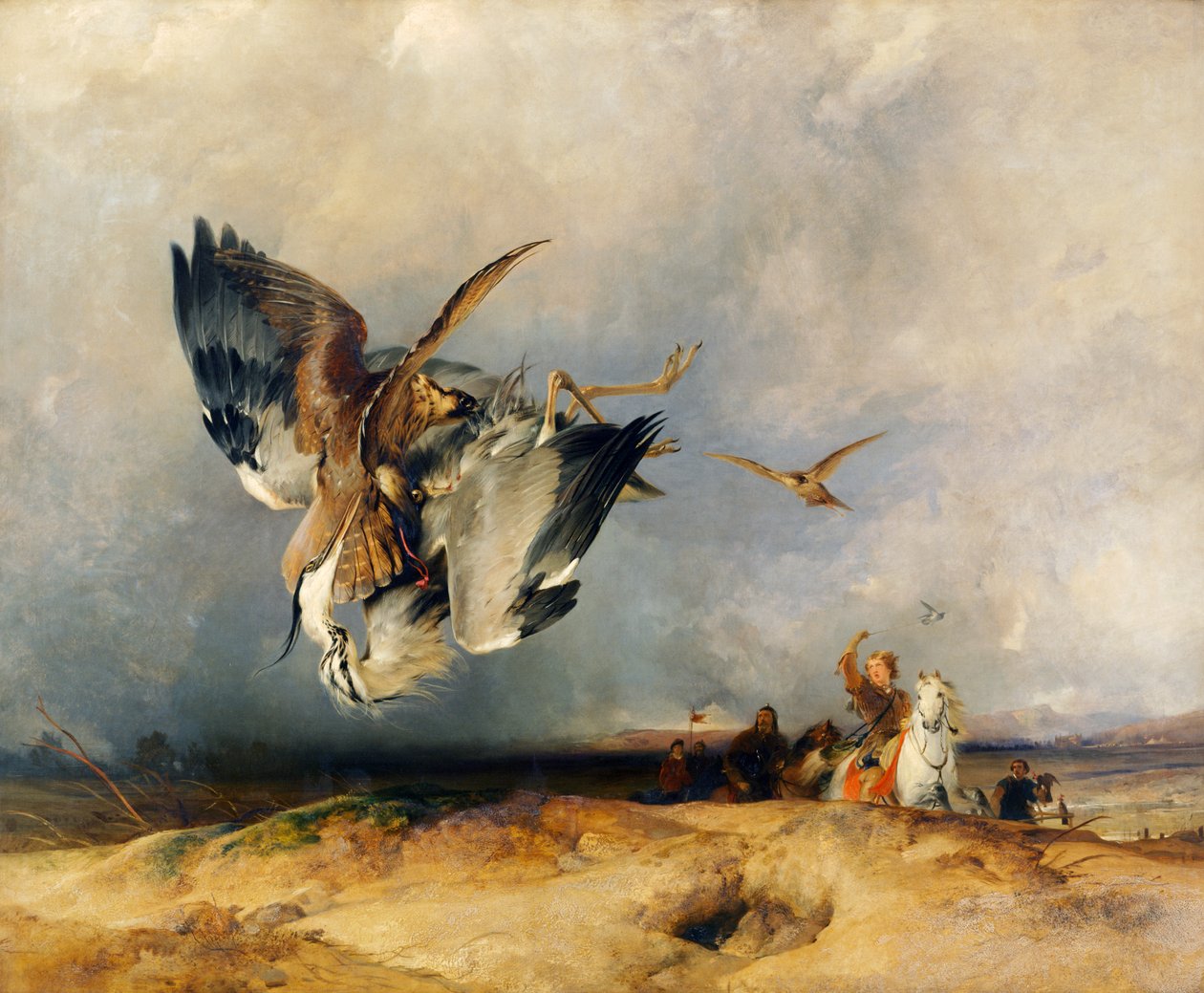 Hawking w dawnych czasach, ok. 1831 r. (olej na płótnie) autorstwa Edwin Landseer