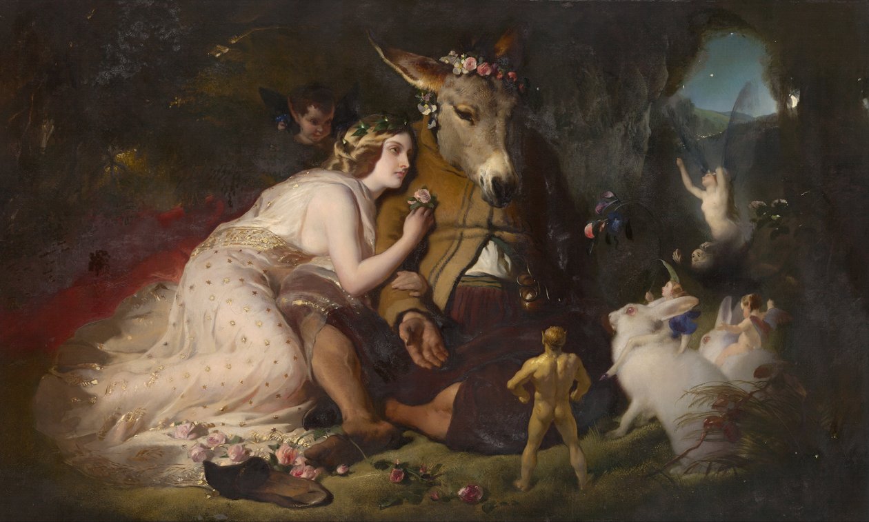Scena ze Snu nocy letniej. Tytania i Dół autorstwa Edwin Landseer