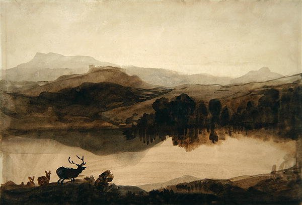 Szkic do „Wyzwania” (pranie na papierze) autorstwa Edwin Landseer